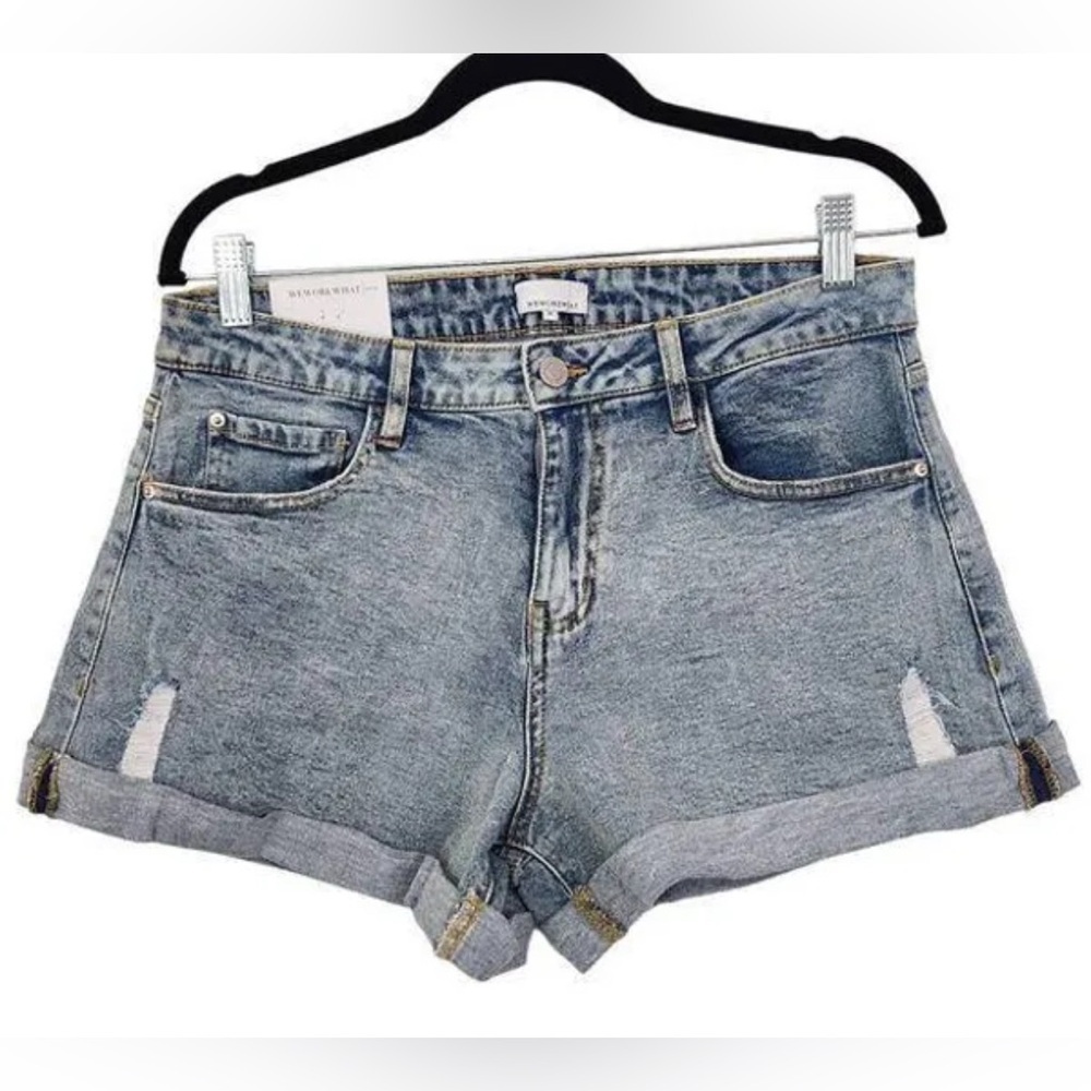 WeWoreWhat shorts, Blue Jean Shorts Distressed Cuffed Hem